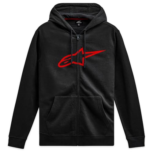 Alpinestars Ageless Zip Hoodie V3 Felpa Con Cappuccio Uomo Stile Sportivo Nero/Rosso M