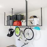 StoreYourBoard 4X8 Garage Storage Rack with Hooks, Ceiling Shelf Overhead Organization, Heavy Duty Steel Platform Holds 700 lbs, 96 in. x 48 in. x 40 in.