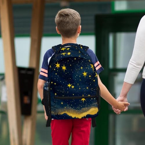 Sac à dos ciel étoilé jaune de 40cm avec trousse pour ados - 6
