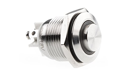 HUBER LED Klingeltaster aus Edelstahl - Türklingelknopf - Haustürklingel aus Edelstahl - Klingelschalter, Klingel, Lichtfarbe Kaltweiß, IP65, rund