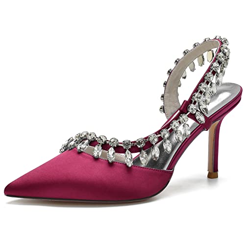 Sandales à talons aiguilles sexy satin strass contre la fatigue des pieds en soirée