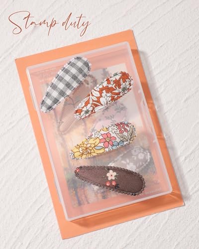Doboi 40 Pcs Floral Print 2.2 Inches Hair Clips And Bows For Baby Girls - Non-Slip Snap Barrettes And Hair Accessories thumb #4