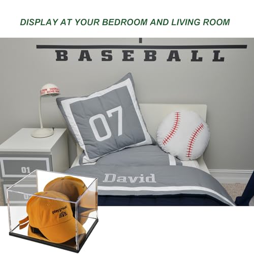 Vinjkzq BASEBALL HAT DISPLAY CASE-01 Hat Display Case Mirror Background And Base,Clear Acrylic Baseball Cap Display Box Stand,Uv Protection Signed Hat Transparent Showcase Football,Snapback Caps,Ideal Gift thumb #5
