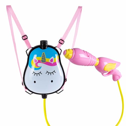 Unicorn Water Gun Blaster with Backpack Tank Kids Soaker Pistol Gun Outdoor Toy