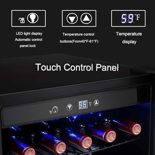 Antarctic Star Wine Cooler/Cabinet Drink Refrigerator Fridge, 36 Bottle Freestanding Wine Chiller with Stainless Steel, Double-Layer Glass Door Touch Screen for Home Office/Bar, 4.4Cu.Ft., Silver by Antarctic Star - Used condition - US$256.67