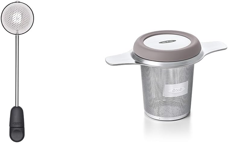 OXO Brew Tea Infuser Basket (6 oz.) and Twisting Tea Ball Infuser