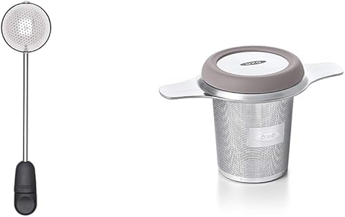 OXO Cesta infusora de té Brew (6 onzas) e infusor de bolas de té torcidas