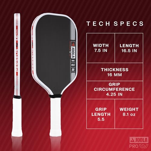 Image of JOOLA Pro IV Pickleball Paddles - Raw Carbon Fiber Surface - Perseus, Hyperion, Scorpeus & Magnus Shapes - 14mm /16mm - Tech Flex Power - Propulsion Core - Wide or Elongated - UPA-A and USAP Approved