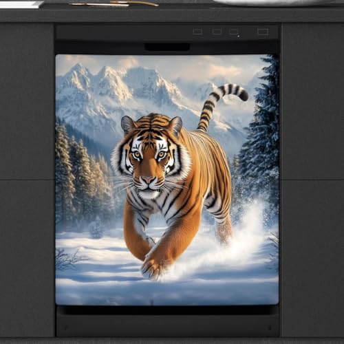 Panel magnético lavavajillas Running Tiger Winter reutilizable 53x66 cm