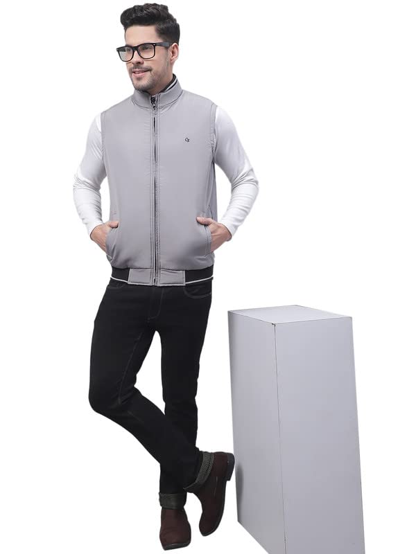 Image of Cantabil Grey Winter Wear Reversible Jacket Full Sleeve for Men l Jacket for Men l Winter Wear Jacket for Men (P MJKT00097 GREY)