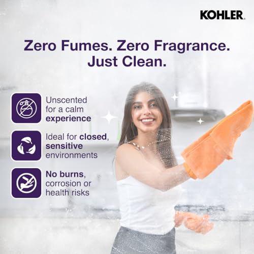 Image of Kohler Glass Surface Cleaner Liquid 1000 ml for stubborn spots | No Health Hazards, Non-toxic, Safe for Kids | Lab Tested and Certified for no corrosion | Biodegradable, Eco-friendly