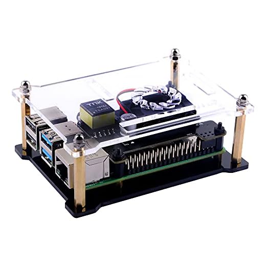 GeeekPi POE HAT Gehäuse, Acryl Gehäuse für Raspberry Pi 4B / 3B + / 3B / 2B / B + (Raspberry Pi und POE HAT Nicht INKLUSIVE)