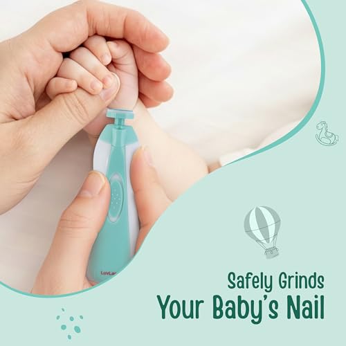 Image of LuvLap Electric Nail Trimmer for Baby & Mother with Light, Electric Baby Nail Cutter with Multiple Filer Heads Adjustment, Safe Grooming Kit with 6 Filer Heads with Speed Control, Nail Trimmer for New Born