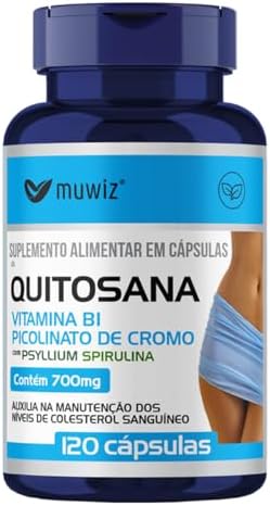 Quitosana Psyllium + Spirulina 120 Cápsulas 500mg - 120 Cápsulas