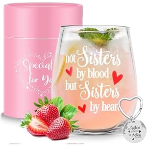 Wijnglazen met niet zusters door bloed maar zusters door hart grappige uitspraken beste vriend verjaardagsgiften voor vrouwen vrouwelijk meisje wijn liefde cadeau idee