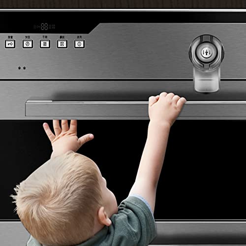 Image of 2 Pcs Child Safety Oven Door Lock,Heat-Resistant Baby Proof Oven Lock for Kitchen Safety, Use 3M Adhesive (Clear-Black)