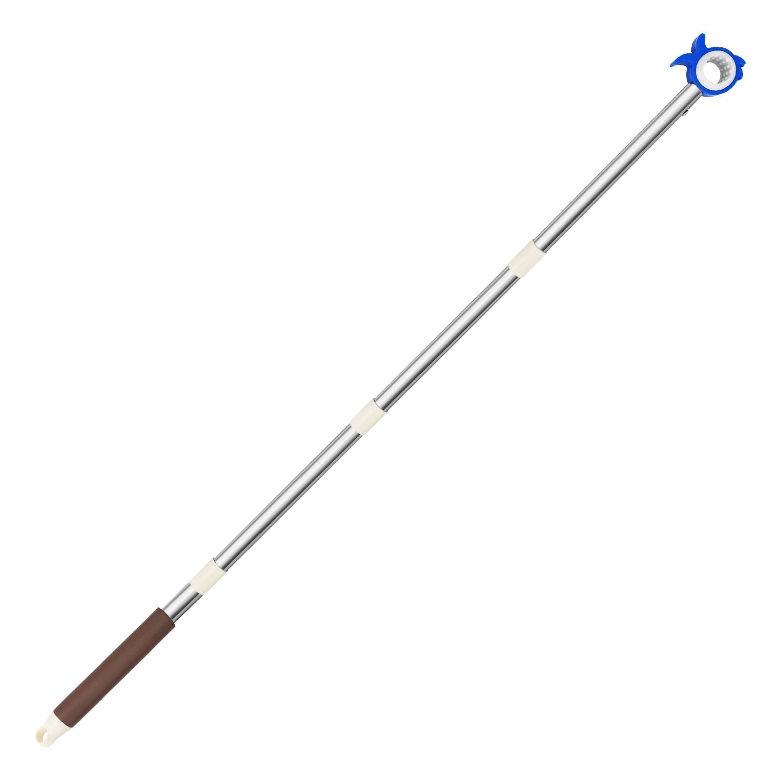 Tubo de extensión con gancho para ventana de tejado, 110 cm, acero inoxidable, compatible con Velux, para manipular ventanas y persianas de difícil acceso