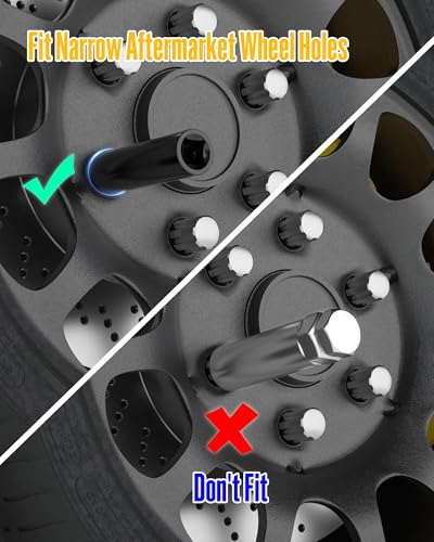 Image of 10-Piece Spline Lug Nut Socket Set, 1 /2 inch Drive for Spike Lug Nuts | Fits Aftermarket Lug Nuts with 5, 6, 7, 10, or 12 Splines; Includes 9 CR-V Steel Keys and a 3-Inch Extension