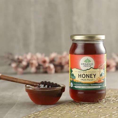 Image of A TATA Product - Organic India Himalayan Multi Floral Honey - 500g | Raw & Unprocessed | Natural & Organic | Sourced from Shivalik Range | Rich in Nutrients & Antioxidants (Pack of 2)