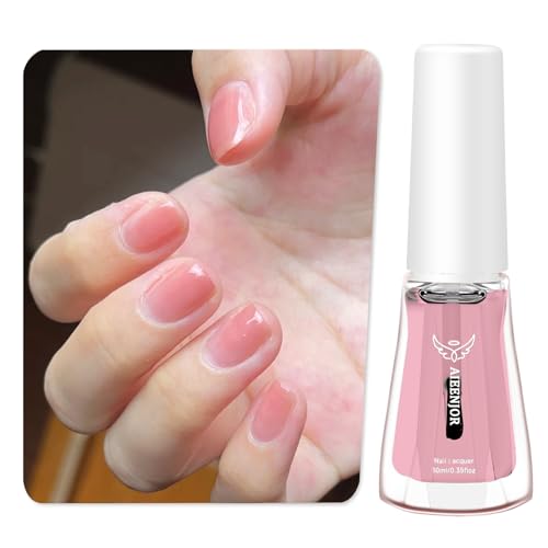 Aieenjor Schnelltrocknender Nagellack, Rose Pink Nagellack ohne UV-Lampe Rosa Nail Polish Schonend und langanhaltend (Rosa Pink)