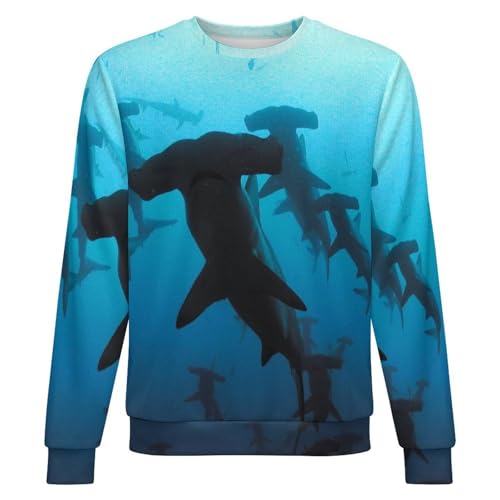 Hammerhead Sharks Print Loose Fitting Pullover Sweater Soft, Warm, and Comfortable4