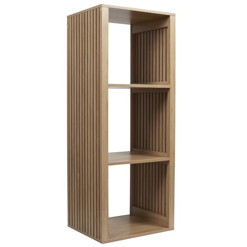 HOME DECO FACTORY - HD0242 Rangement Modulable 3 Cases Klaus en Bois MDF - Design Pratique pour Salon, Chambre, Entrée - 38,5 x 99 x 32 cm - Marron