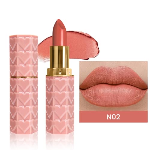 Image of evpct 1Pcs Nude Pink Lipstick, Silky Velvet Matte Lipstick Pack Sets for Women