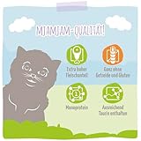 MjAMjAM - Premium Nassfutter für Katzen - Kitten vorzügliches Kalb mit Lachsöl, 6er Pack (6 x 800 g), getreidefrei mit extra viel Fleisch