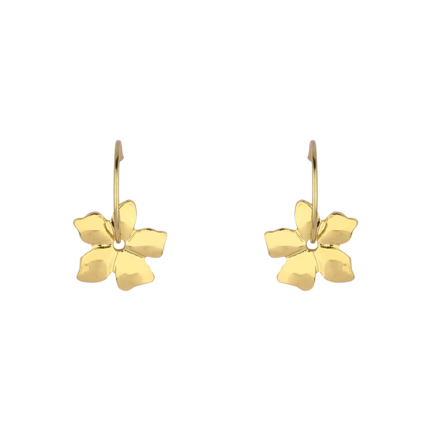 Lilly & Sparkle Women Gold Toned Bali Earrings With Flower Charm (B09RMB8DYL) Amazon Price History, Amazon Price Tracker