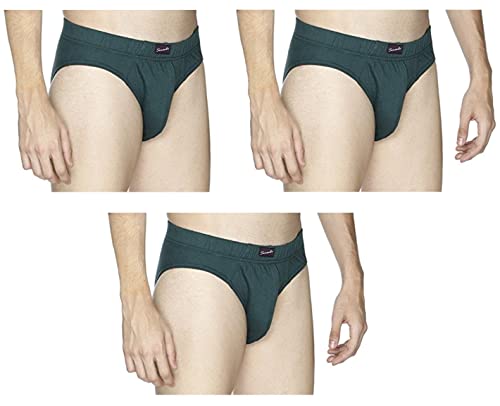 Image of Semantic Men's Solid Cotton Brief Underwear - Pack of 3