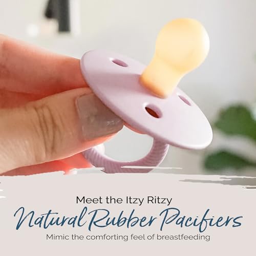 image for Itzy Ritzy Natural Rubber Pacifiers, Set of 2 – Natural Rubber Newbo