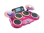 VTech Kidi DJ Drums Pink, Light-up Electronic Drum Kit for Kids, with 4 Drums, 2 Cymbals, Drum Sticks, Bluetooth, Coach Mode and More, Music Toy for Ages 5, 6, 7 Plus Years, English Version