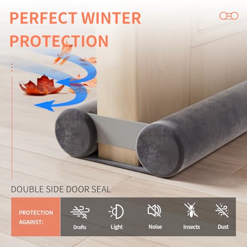BKSAI Door Draft Excluder for Doors 75cm No-Adhesive Draught Excluder for Bottom of Door Cushion Front Door Wind Blocker Internal (60-75cm) - Image 2