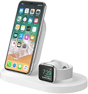 Belkin Boost Up Wireless Charging Dock for iPhone + Apple Watch + USB-A Port (Wireless Charger for iPhone 12, 12 Pro, 12 Pro Max, 12 mini and Earlier Models, Apple Watch SE, 6, 5, 4, 3, 2) and Airpods