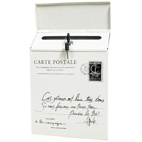 Zghhc Vintage Wall Mount Mailbox Retro All Chic Post Box with Lock Antique Style Letter Box Garden Decoration Waterproof Mailboxes for Home