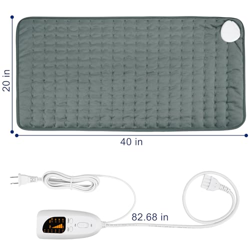 Image of 40x20 Inch Electric Heating pad for Back Neck Shoulder Knee Arms Legs- Electric Heat Pads with 6 Heat Settings & Auto Shut Off &Dry /Moist Heat Heating Pad for Birthday Mother Father Girl Men Women