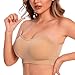 2 Pcs Strapless Bras for Women Large Bust Convertible Seamless Bra No-Slip Push-Up Support & All-Day Comfort Fit Beige