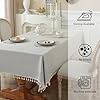 Amazon.com: Alsoo Table Cloth Rectangle Table 55" x 90" Linen Look ...