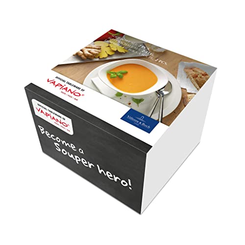 Villeroy & Boch Vapiano Soup Bowl Set, 2 Pieces, Premium Porcelain, White #TOP2