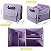 JiatuA Car Trunk Organizers and Storage for SUV, Collapsible Multi Compartment Container Box Adjustable Car Accessories for Women Men, Light Purple