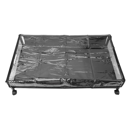 Sxhlseller Contenitore di stoccaggio sotto il letto con ruote, 24,4 x 16,5 x 7,1 pollici grande metallo rotolamento sotto letto cassetto di stoccaggio (Grande ciotola in stile oversize)