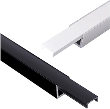 LED Strip Aluminum Channel 5 Pack, LED Diffuser Channel 1M, U Channel Aluminum Profile with Cover, End Caps, Clips for Under Cabinet Lighting,Black,W17xH14mm