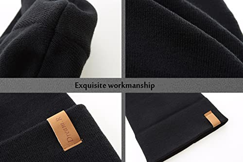 Lmlalml 2Pcs Womens Beanie Hat Warm Soft Upgraded Ladies Winter Hat Unisex Cuffed Beanie #TOP4