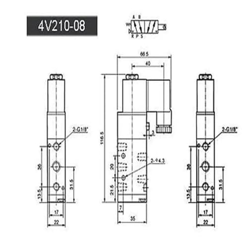 Électrovannes pneumatiques 4V210-08 1/4 distributeur électromagnétique de commande air