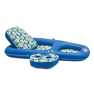 Aqua Campania Ultimate 2-in-1 Pool Float Lounge – Extra Large – Inflatable Pool Floats for Adults with Adjustable Backrest & Cupholder Caddy – Multiple Colors/Styles