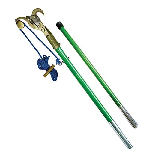Hollowcore Fiberglass Landscaping Kit: Includes Pruner Mounted on Pole, Base Pole, and Pruner Rope