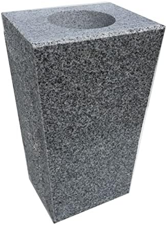 Granite Vase Tapered (5"x4"x9") Gray Cemetery Grave