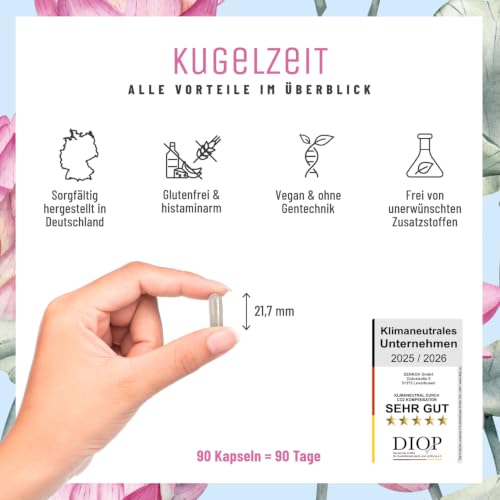 NATURTREU® Schwangerschaftsvitamine - Komplex für alle Trimester mit Folsäure als Folat, Chrom, Eisen, Jod & 7 Vitamine Vegan - Unterstützung in der Schwangerschaft