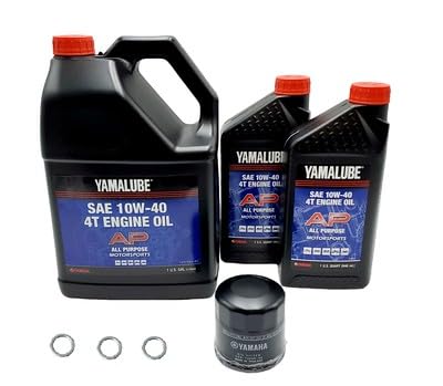 Image of Yamaha STRATOLINER (2012-2014) all Models Oil Filter Change Kit Yamaha Part# 5GH-13440-80-00 and 6 Quarts All Purpose LUB-10W40-AP-12