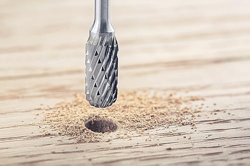 WRS Hartmetall-Frässtifte Satz mit Universal-Kreuzverzahnung, Industriequalität, 5-tlg., in ROSE-Kunststoffbox, Größe: 6,0 mm Kopf-Ø, 5-tlg.